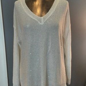 Sioni White Sweater with Sequins